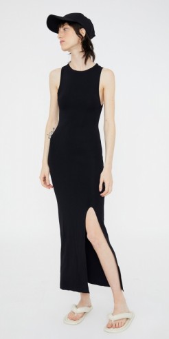 vestido-largo-ajustado-de-punto-canale-negro (2)